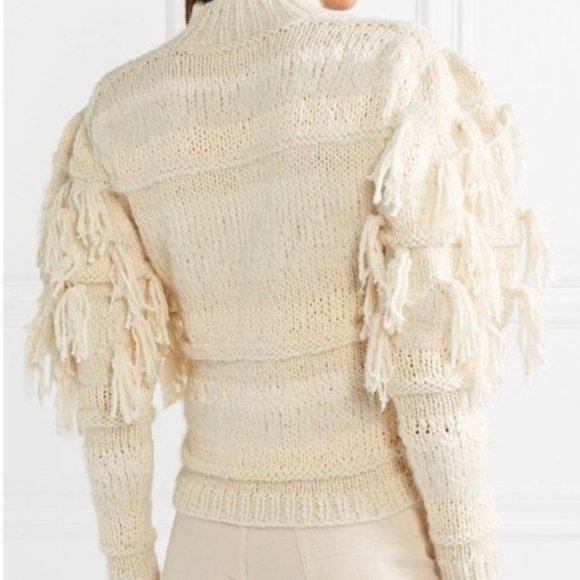 Ulla Johnson Cream Knit Fringe Sweater - Picture 2 of 3